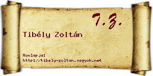 Tibély Zoltán névjegykártya